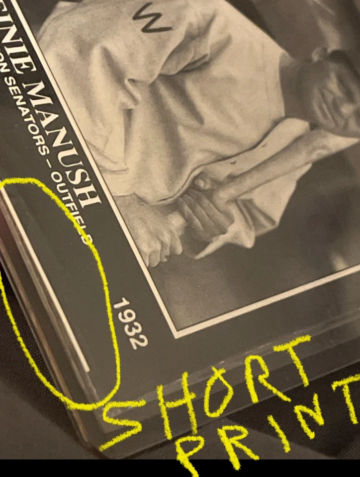 Short Print Error 1991 The Sporting News Conlon Collection - Heinie Manush #63 - Image 3 of 4