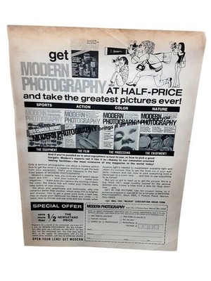 1976 Modern Photography Vintage Print Ad Half Price Magazine Offer Cameras
