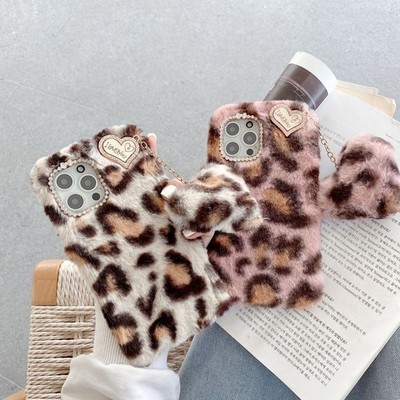 Plush Love Leopard Phone Case For Samsung A16 A36 A34 A25 A54 A23 A06 A15 A04E