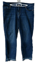 Loft women's size 18 / 34 curvy skinny dark blue jeans, EUC