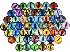 20mm Dragon Eyes Cabochons 100Pcs Glass Dome for Crafts