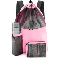 Mesh Swim Bag Waterproof Drawstring Backpack for Swimming Gear and Gym