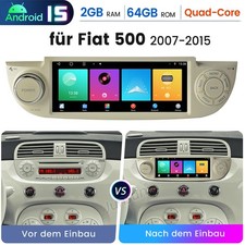 2+64GB Für Fiat 500 2007-2015 Autoradio Carplay Android15 GPS Navi Wifi BT DAB+