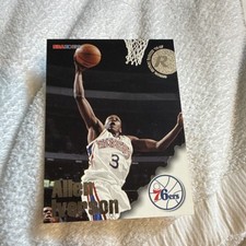 SkyBox 1996-97 NBA Hoops Allen Iverson Philadelphia 76ers #295 Rookie Card. rookie card picture