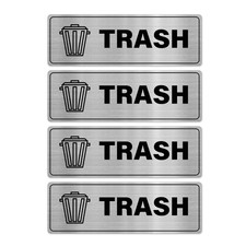 4 Pack Trash Sign 9  3 Inches Rustproof Waterproof Signs Aluminum Metal Se