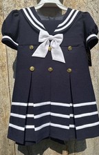 Girls Navy Sailor Boat Cruise Dress Anchor Size 2T Navy