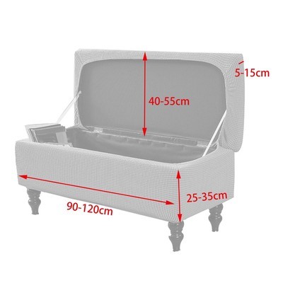 Storage Ottoman Bench Slipcovers Footrest Stool Dark Gray