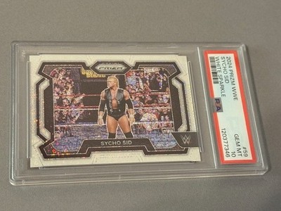 Psycho Sid Vicious Justice White Sparkle Prizm PSA 10 sp 2024 WWE Pop 1/1 WCW
