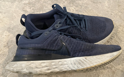 Nike Men React Infinity Run Tennis Shoes Flyknit 2 Thunder Blue Black 10.5