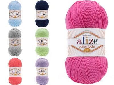 ALIZE COTTON BABY SOFT Wolle Babywolle Mischgarn weich fein (100g, Farbauswahl)