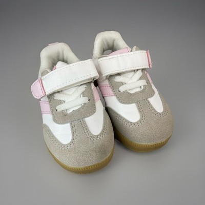 First Steps Toddler Girls Shoes Size 5 Pink White Gray Sneakers Tennis Shoes