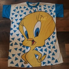 Flirts Vintage Looney Tunes Tweety Bird 1994 Night Shirt Gown Comfy USA Warner