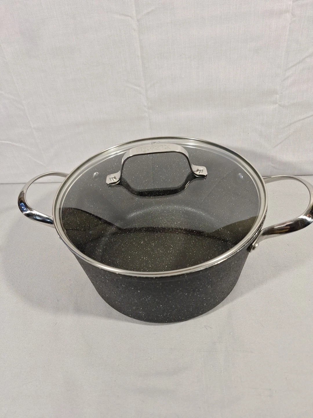 6-Quart Stockpot/Casserole Glass Lid Stainless Steel Handles The Rock Starfrit