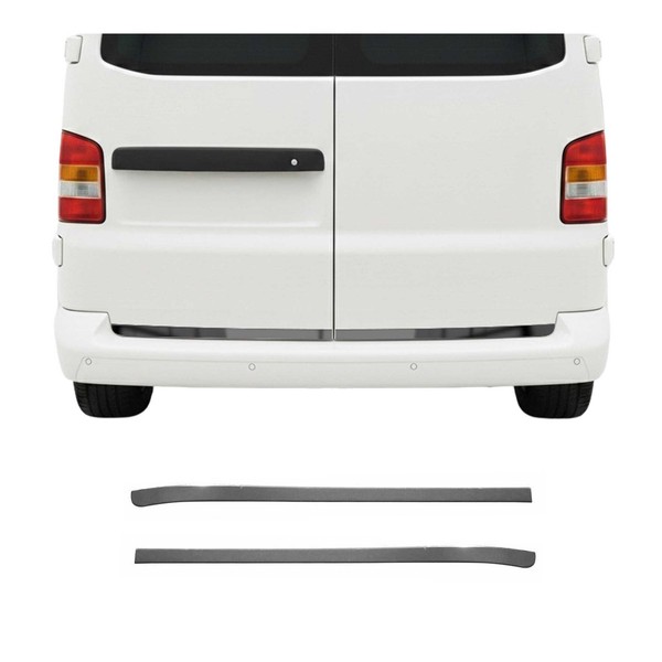 Kofferraumleiste Heckleiste FüR VW T5 2003-2015 Doppelheck Edelstahl Dunkel 2Tlg-image