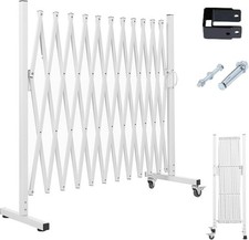Metal Expandable Barrier Fence for Dogs Portable Barricade Gate with Casters