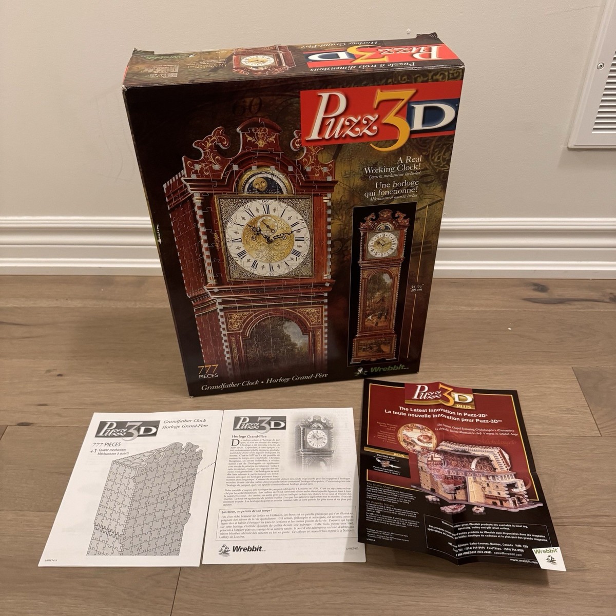 Wrebbit Puzz 3D Grandfather Clock 777 Pieces Puzzle 1997 100
