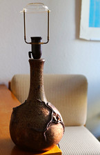 Still Keramik Stehlampe Keramik braun/beige D&auml;nemark 1960er 621 signiert