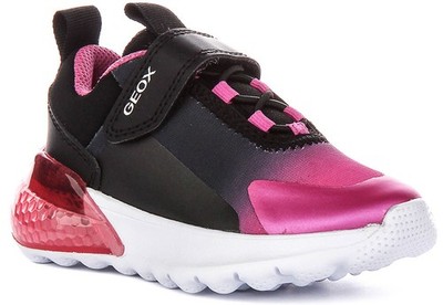 Geox J Activart A Lightup Strap Kinder Mädchen Sneaker schwarz in Fushia UK 7 - 13