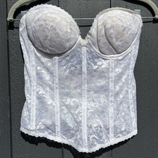 VTG 60s Lace Corset Bustier Top 34C Y2k Fairy Bride Going Out Wedding Sheer USA