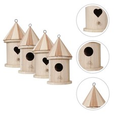 4pcs Wooden Bird House Nesting Box Parrot Breeding Box For Backyard