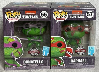 Funko Pop! Art Series Bundle 55 Donatello 57 Raphael Turtles 2021 Special OVP