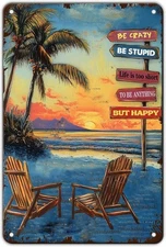 Tin Sign Metal Poster Vintage Summer Holiday Wall Decor 8x12
