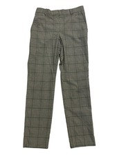 Mango MNG womens plaid suit pant cigarette trouser sz 2 green plaid pockets