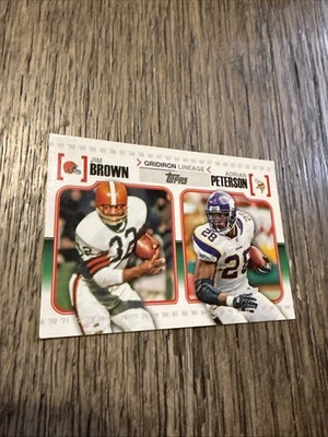 Jim Brown / Adrian Peterson 2010 Topps Gridiron Lineage ~ FREE SHIPPING