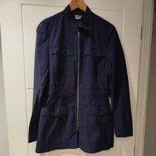 Dries Van Noten Womens Navy Blue Light Jacket Size UK 10 EUR 38 Cotton Blend