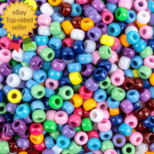 1000 Pcs Pony Beads for Crafts - Pony Beads Bulk 6X9 Mm Hair Bead for Braids