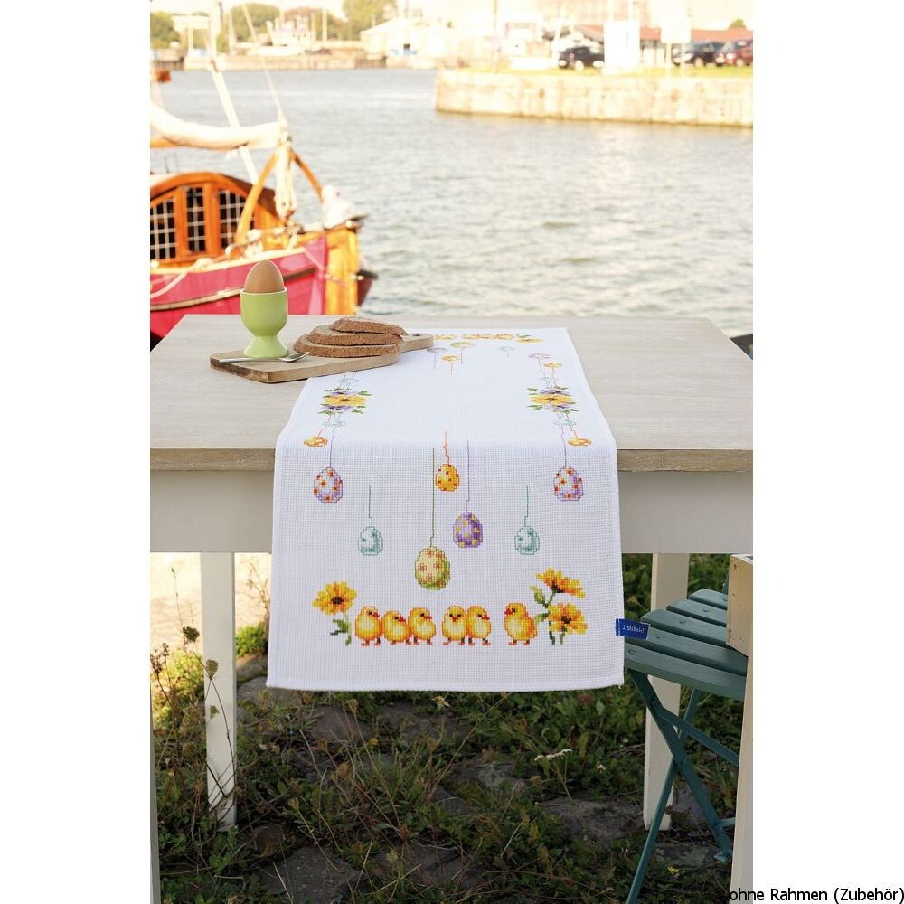 Vervaco Counted Cross Stitch: Runner: Chicks and Eggs, COTTON NA, 32 x 84cm - Image 2