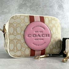 Condition COACH Dempsey 2way Camera Bag Logo All Over Pattern Leather Beige