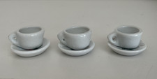 Vintage Miniature Dollhouse Tea Set 3 Cups 3 Saucers flowers