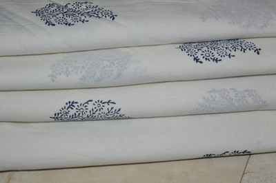 NO TARRIF CHARGES 100%  ZK-115 Hand Block 100%Cotton Floral Fabric 10 Yard