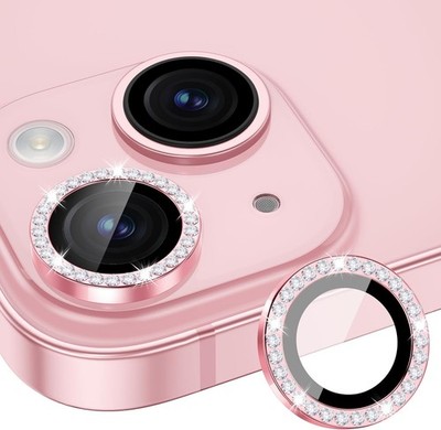 9H Hardness Camera Lens Protector for iPhone 15/15 Plus - Pink Diamond