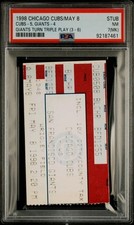 1998 Giants Turn Triple Play vs Cubs Wrigley Field Ticket Stub PSA 7 (MK) May 8