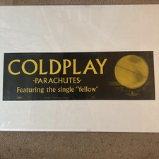 Extremely rare Coldplay 9 x 28&rdquo; promo poster parachutes Yellow Single 2000