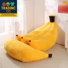 Banana Bean Bag Chair with Ottoman, Floor Sofa Bed with Footrest, Comfy Converti