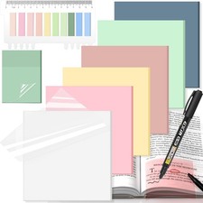 Transparent Sticky Notes 3x3 with Tabs Marker inches, L-morandi
