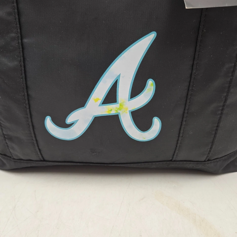 New Era Atlanta Braves Pack Tote Bag Black Zipped Nylon A Logo MLB Baseball - Image 4 of 4