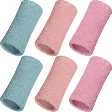 6 Inch Wrist Sweat Bands for Men Women Tennis Elastic Athletic Long Sweatband...