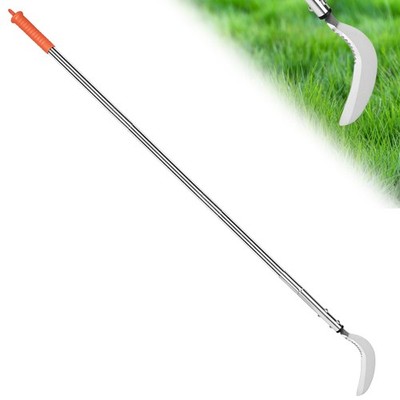 Weeding Sickle,Stainless Steel Long Handle Double Serrated Blade Grass Sickle...