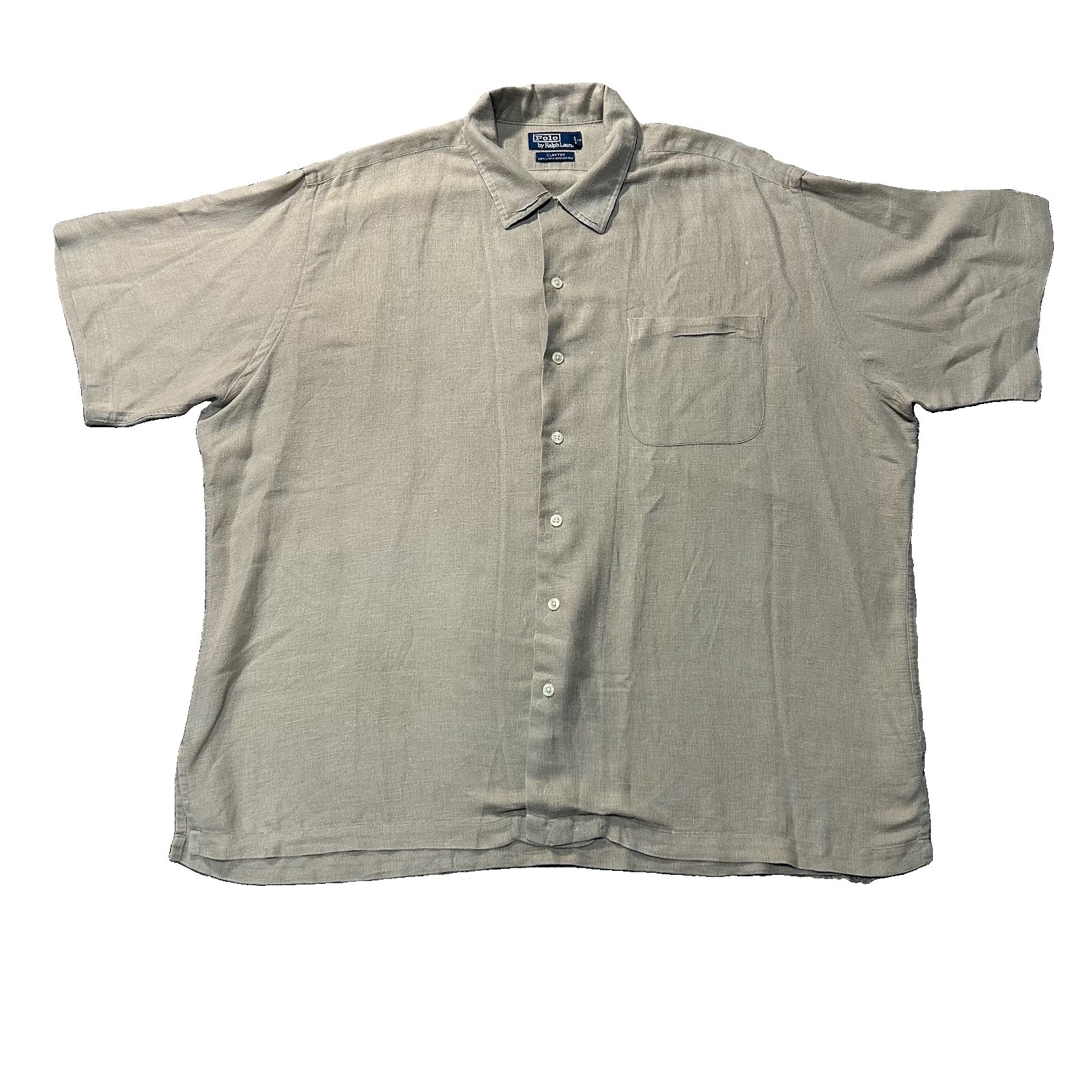 Vtg 90s Polo Ralph Lauren Shirt Beige Clayton Loop Co… - Gem