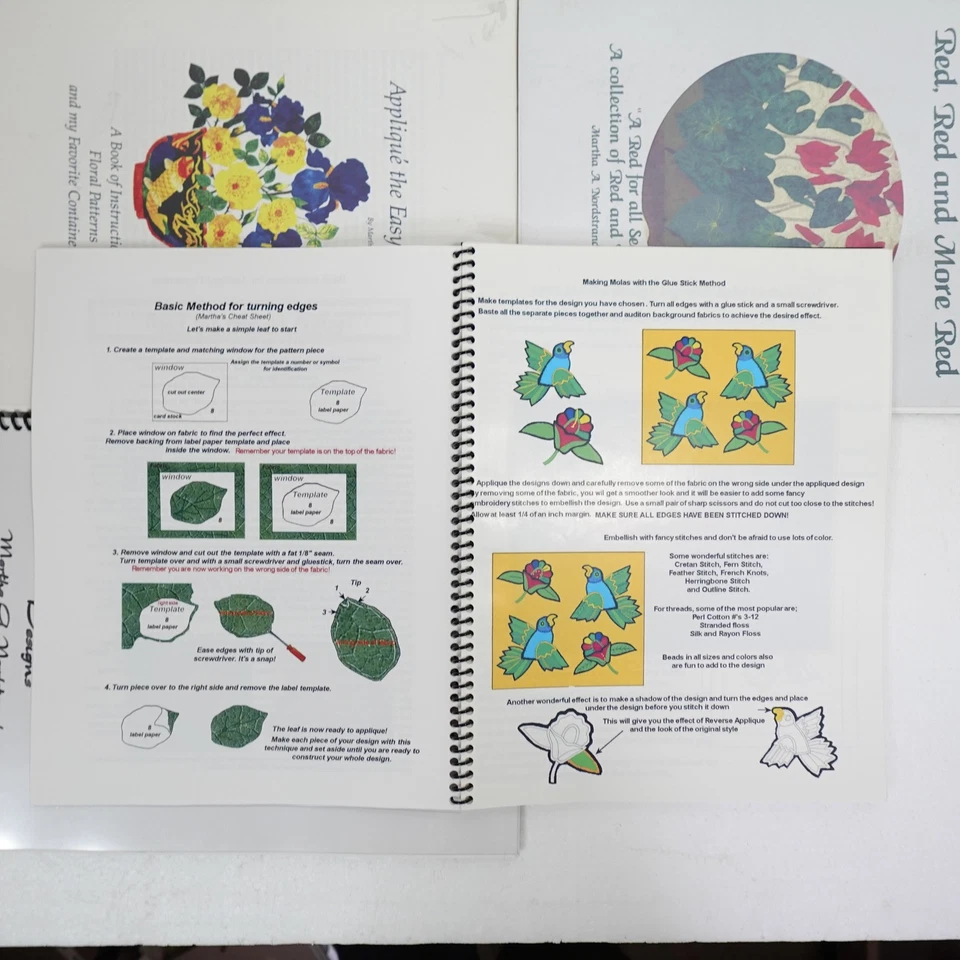 Lot 4 Quilting Applique Pattern Books Martha A. Nordstrand Hola Mola Spiral - Image 3 of 4