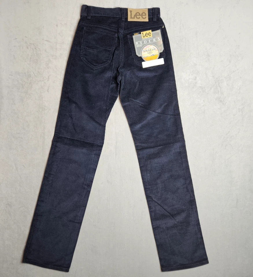 Pantalones Lee Riders de colección para hombre 28x32 (se adapta a 26x32) azul pana rectos años 80 NUEVO Foto 4 de 4