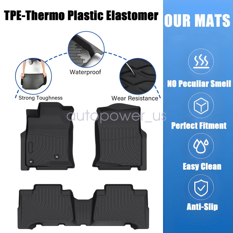 For 2003-2009 Toyota 4Runner TPE All-Weather Front & Rear Floor Mats Liners 3Pcs - Изображение 3 из 4