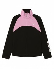 Puma M&auml;dchen Grafik Trainingsanzug Oberteil Jacke 11-12 Jahre schwarz Colourblock AC08