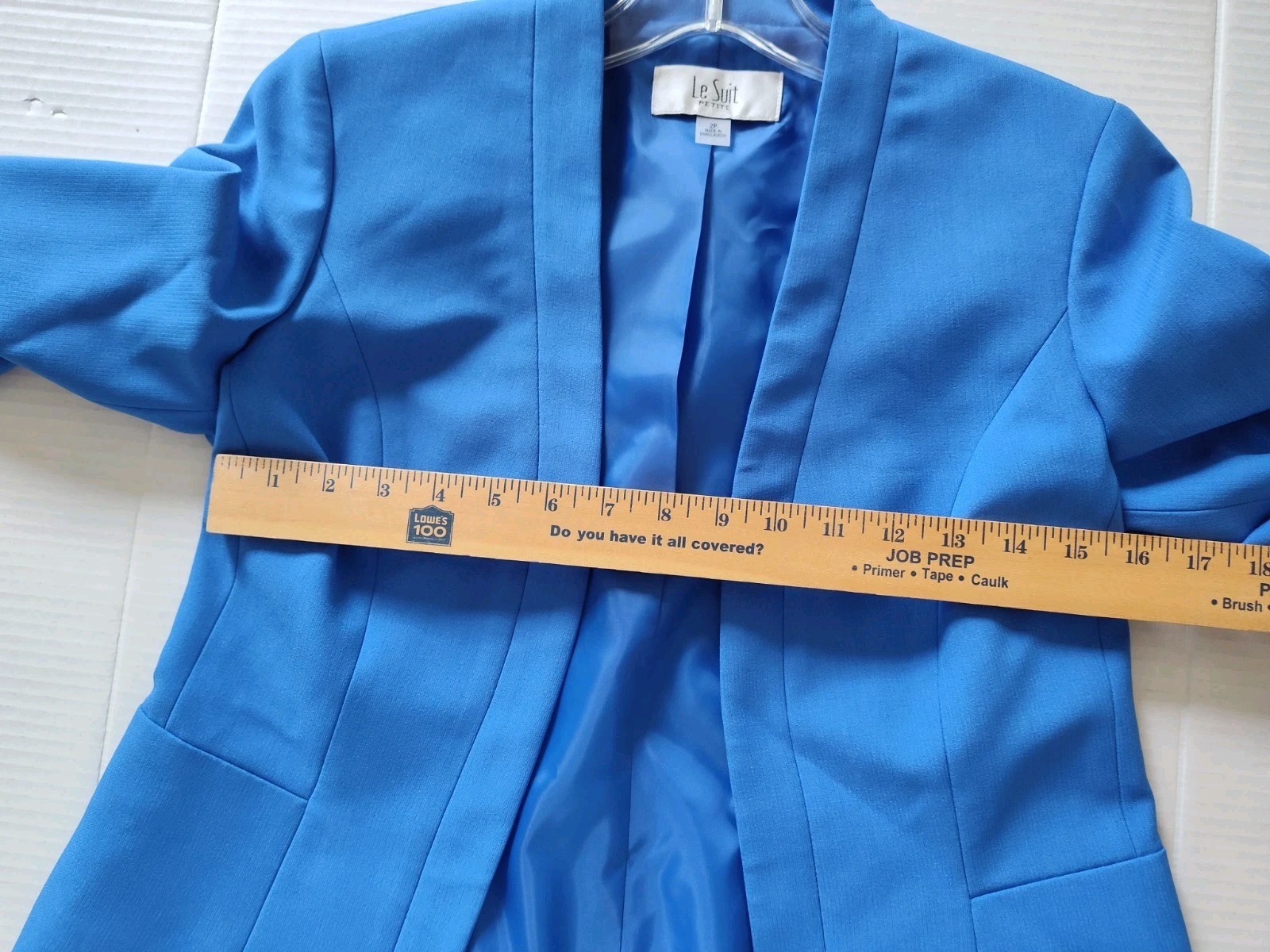 Le Suit Dress Suit Open Front Jacket & Sheath Dress Suit Size 2P Cornflower Blue