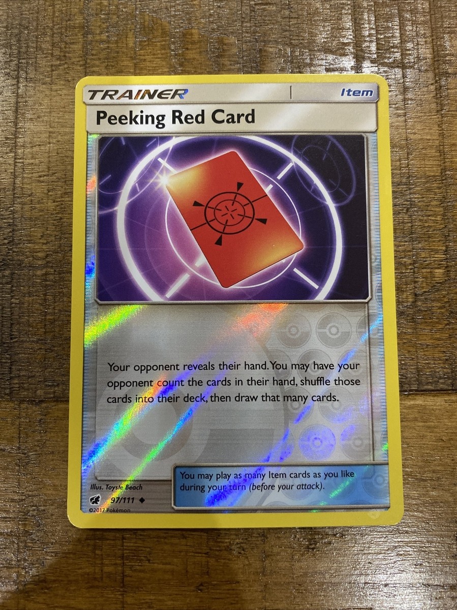 peeking red card pokemon tcg SM Ultra Prism Trainer Card: 169/156 Gold Ult then draw that many cards Peeking Red Card #169 Prices