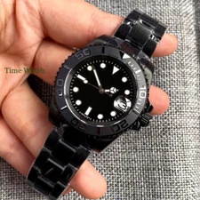 10BAR Black PVD NH35 Automatic Mens Watch Sapphire Glass Date Oyster Bracelet